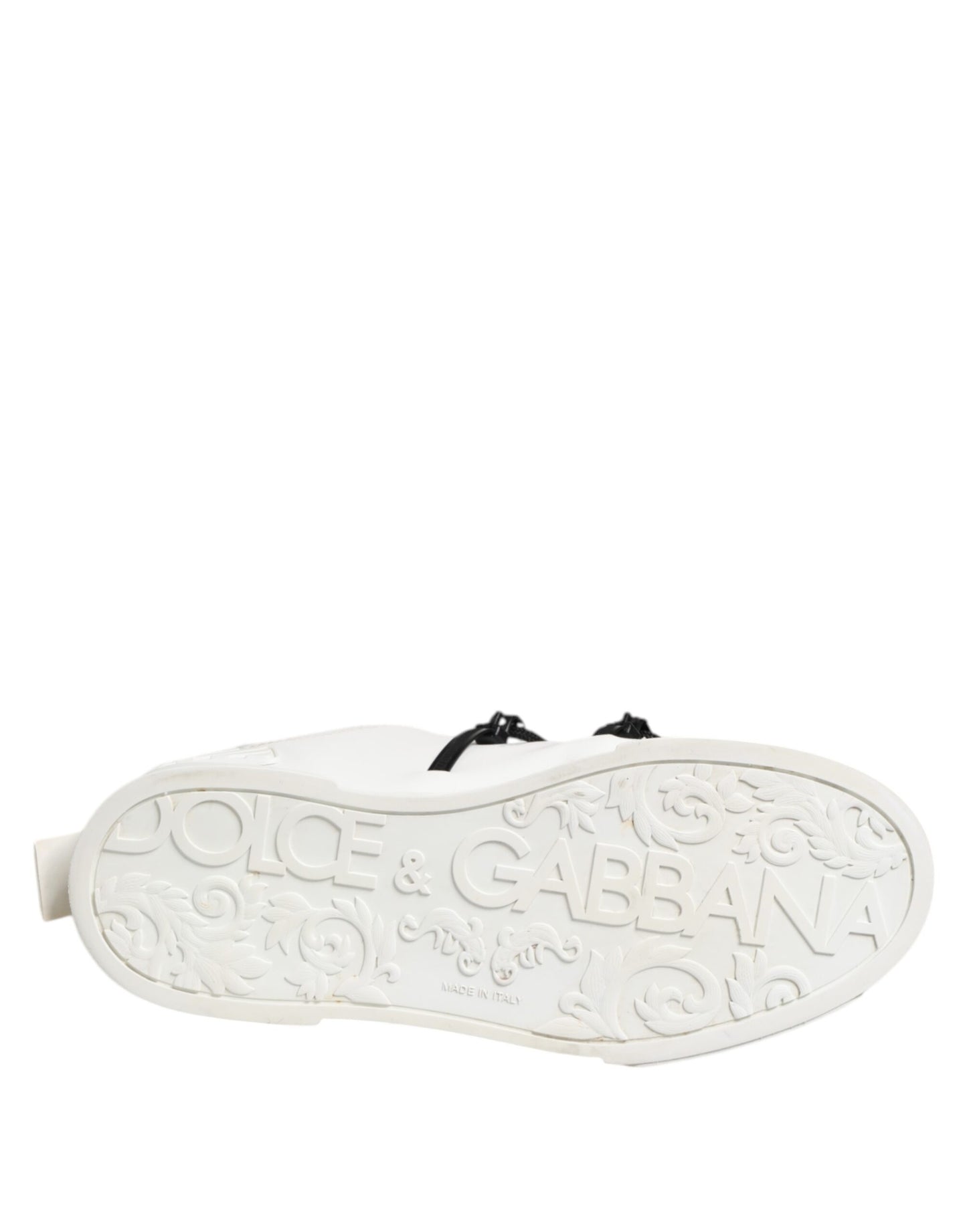 Dolce & Gabbana White Leather Lace Up Men Sneakers Shoes