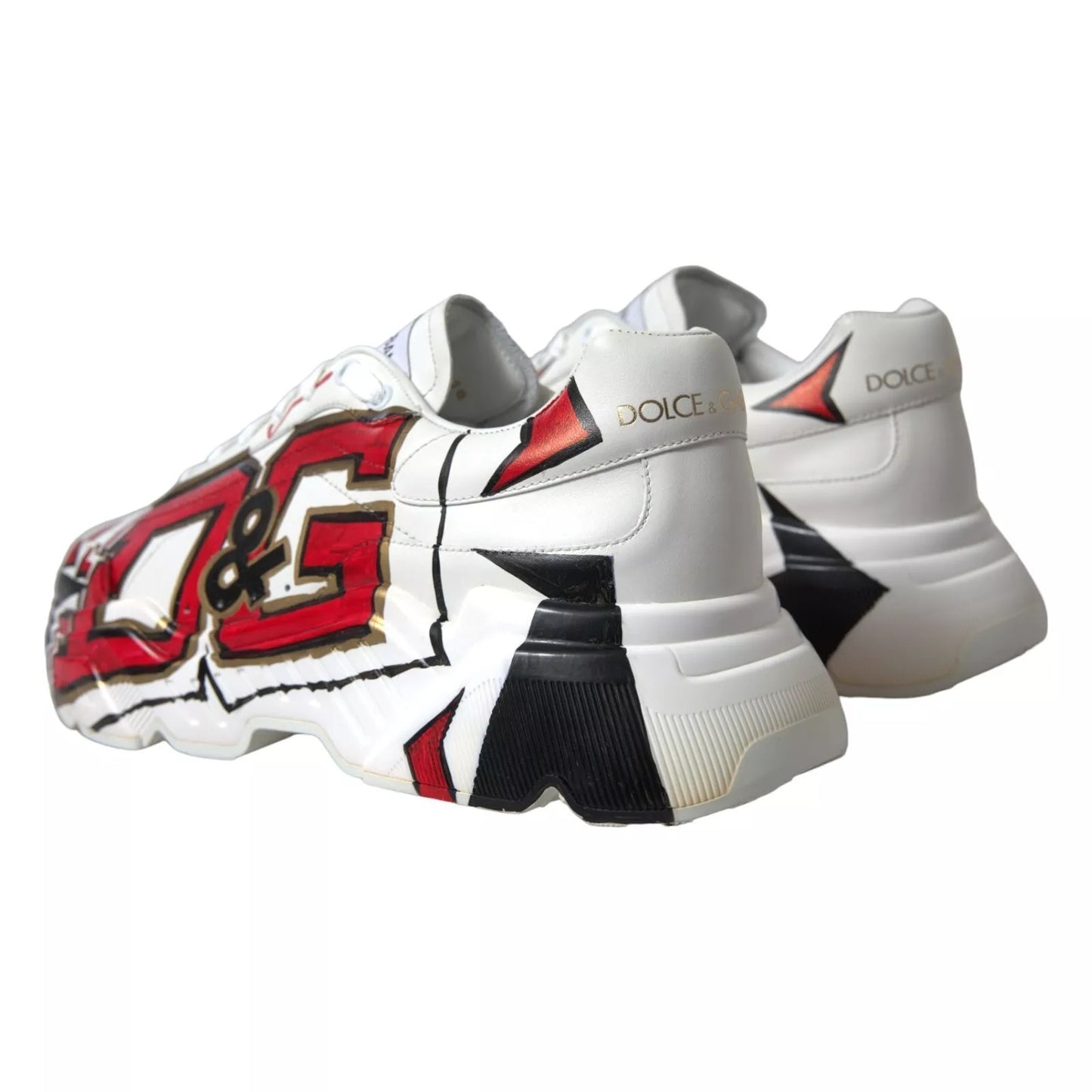 Dolce & Gabbana White Daymaster Hand Painted Sneakers