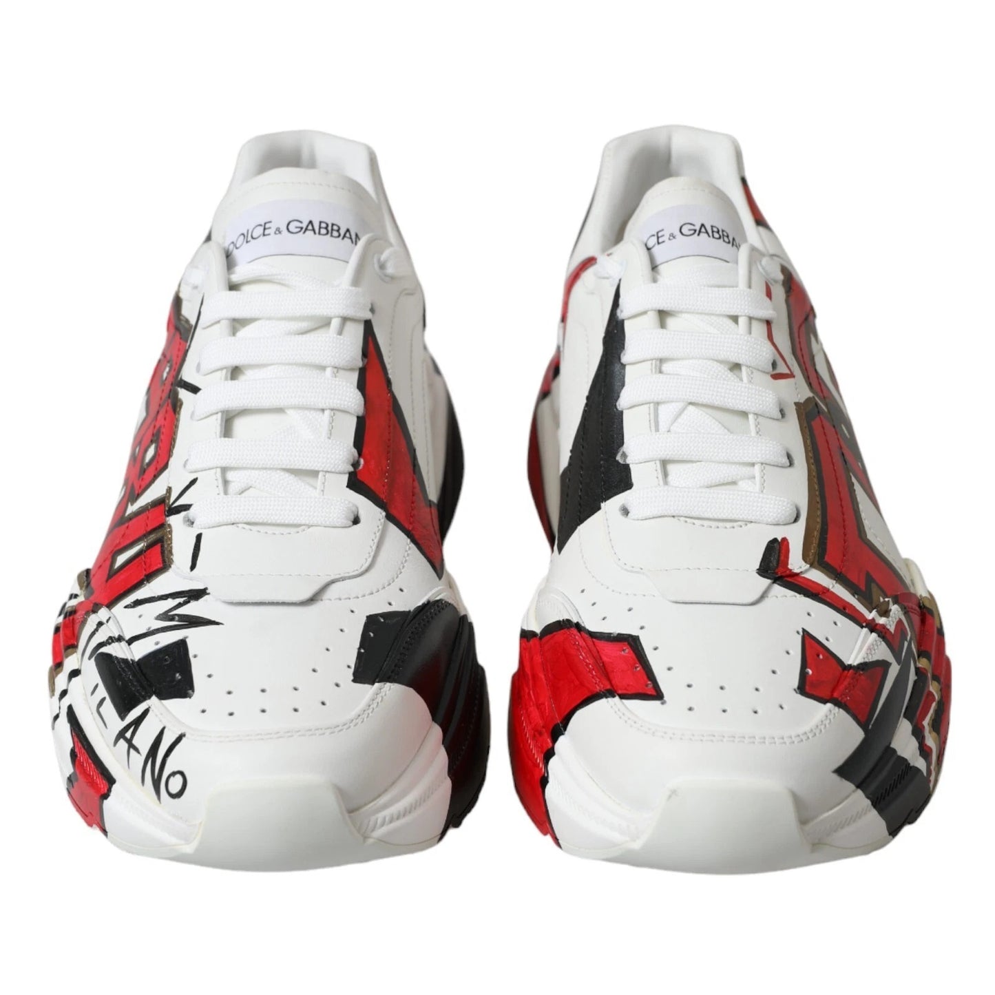 Dolce & Gabbana White Daymaster Hand Painted Sneakers