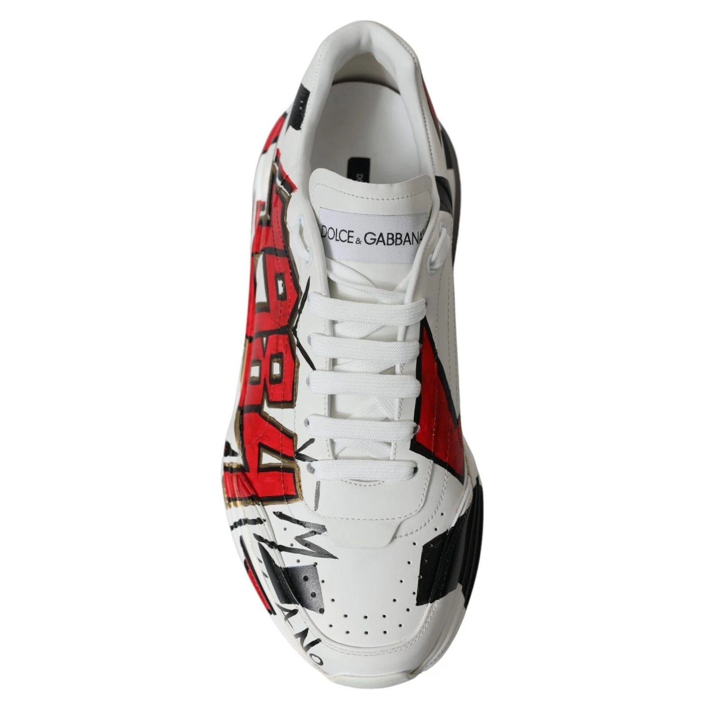 Dolce & Gabbana White Daymaster Hand Painted Sneakers