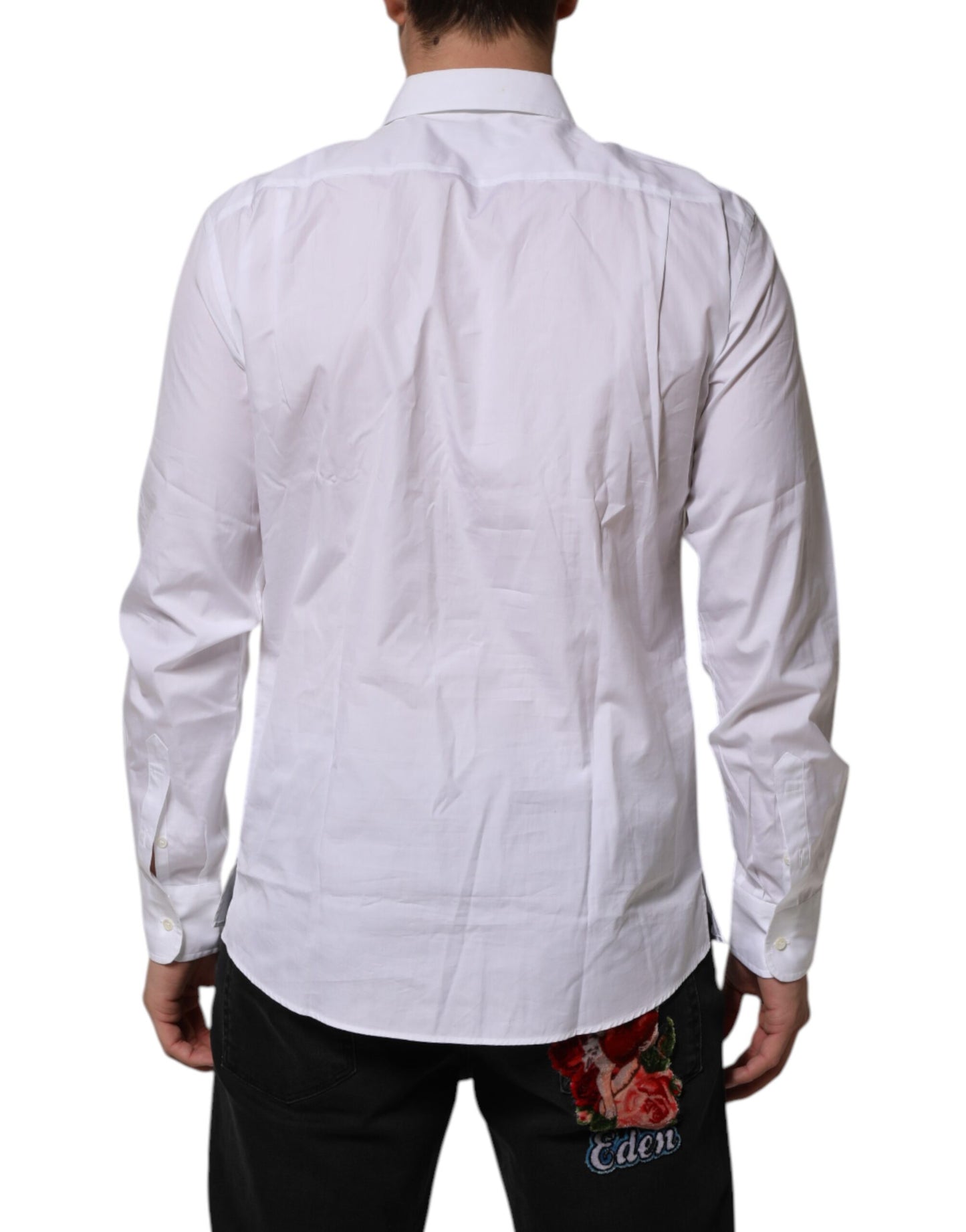 Dolce & Gabbana White Poplin Cotton Formal Men Dress Shirt