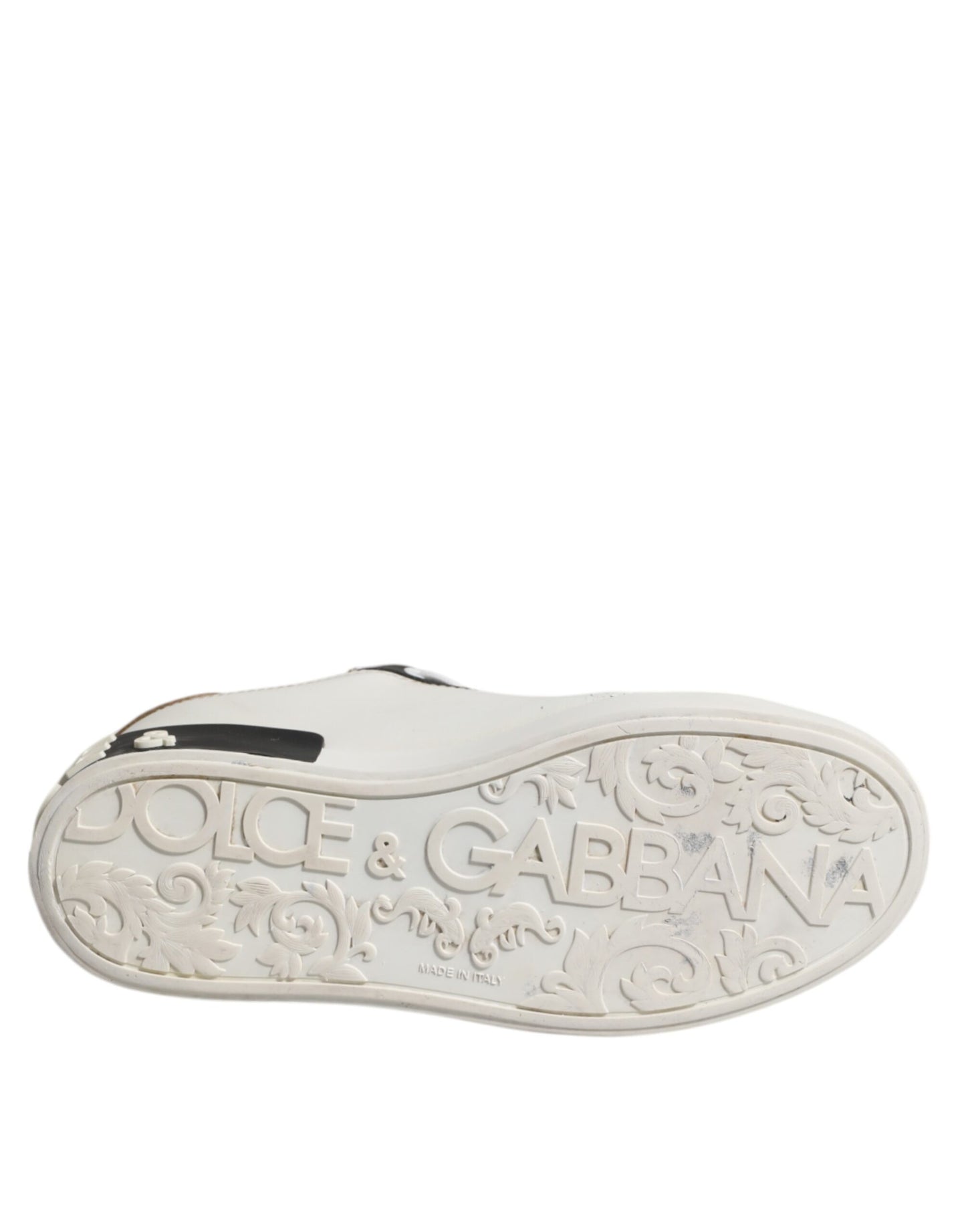 Dolce & Gabbana White Leather Sacred Heart Sneakers Shoes