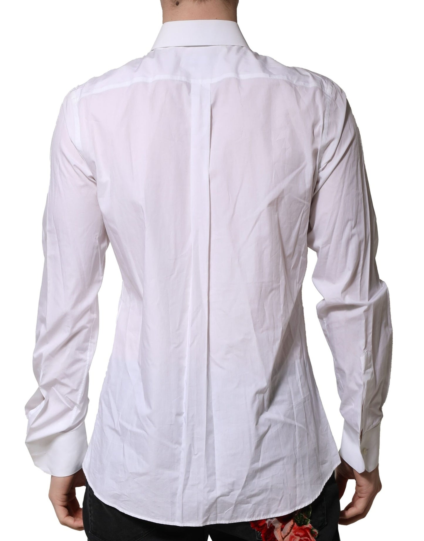 Dolce & Gabbana White Cotton MARTINI Long Sleeves Formal Shirt