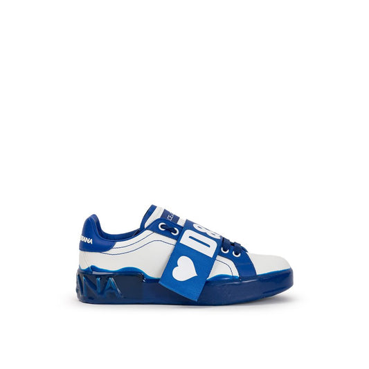 Dolce & Gabbana White Leather Low Top