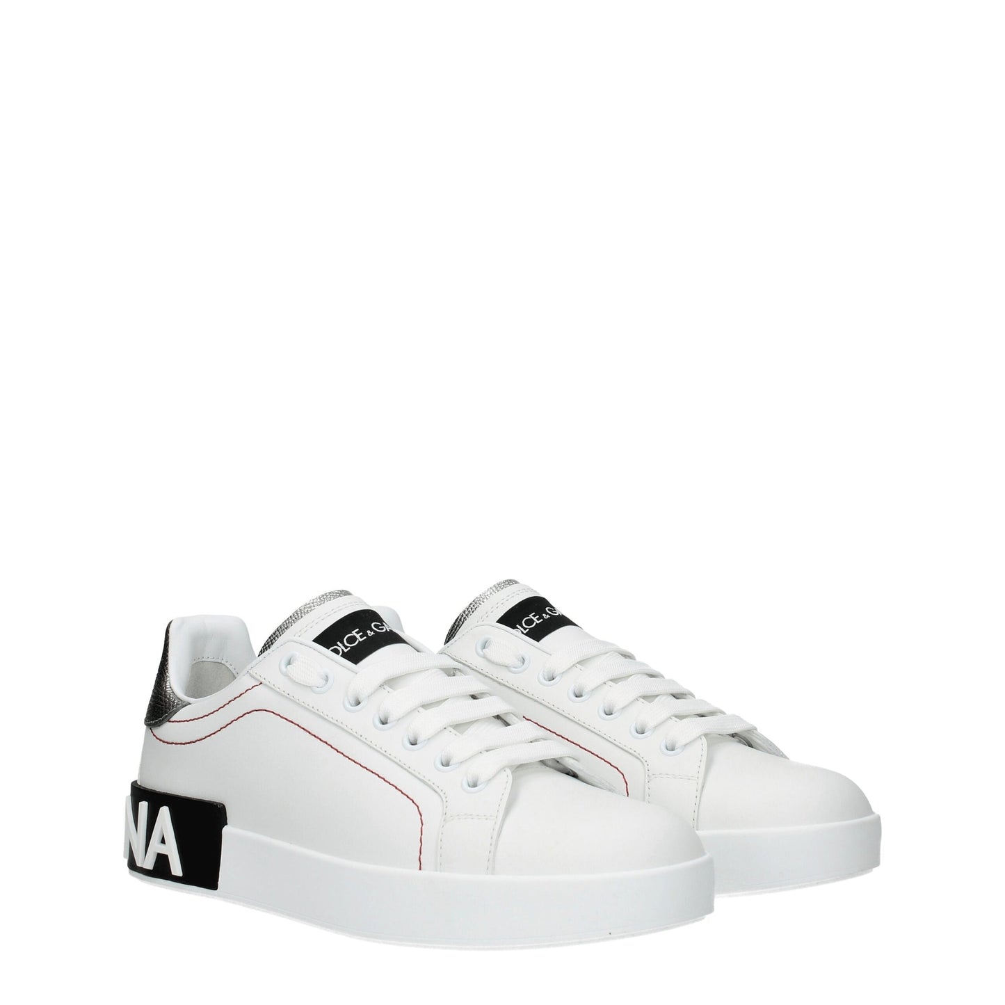 Dolce & Gabbana White Leather Low Tops